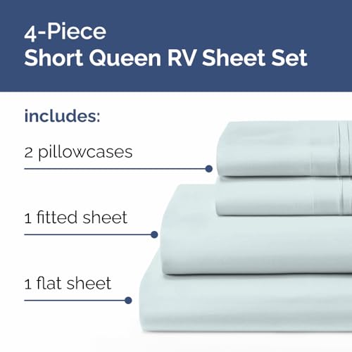 Short Queen Size 4 Piece Bed Sheet Set