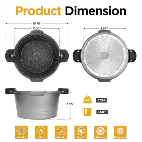 8.5QT Pasta Pot with Strainer Lid