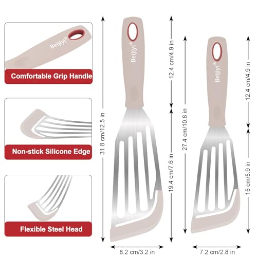 2 Piece Silicone Fish Spatula for Nonstick Cookware (2 Count)