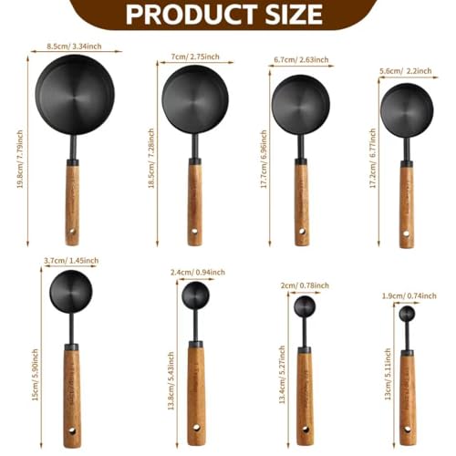 Black Measuring Cups and Spoons Set (8 Count)