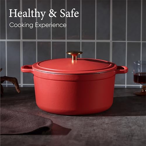 5QT Enameled Cast Iron Dutch Oven Pot with Lid