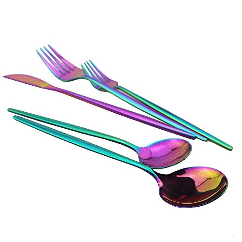 Shiny Rainbow Silverware Set (6 Count)