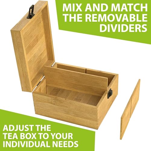 Bamboo Tea Organizer Box Chemical Free Eco
