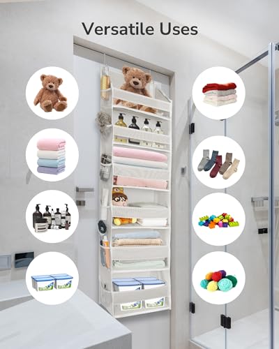 2 Pack Over The Door Organizer with 6 Large Pockets 12 Side Pockets (2 Count)