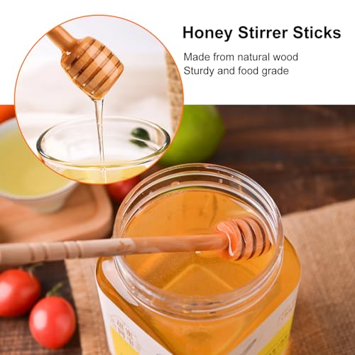 100 PCS Wooden Honey Sticks Dipper 6 Inch