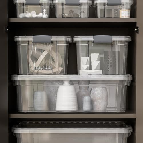 26.5 Quart Clear Plastic Storage Boxes with Lids