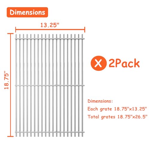 18.75" Stainless Steel Cooking Grate for Weber Genesis II 300 and Genesis II LX 300 Series Gas Grills