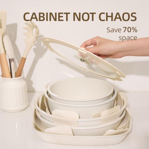24PCS Ceramic Pots and Pans Set (24 Count)