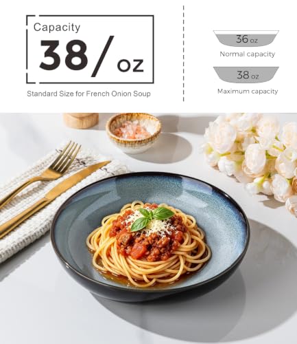 9.0" Ceramic Pasta Bowls Set of 6 (4 Count)