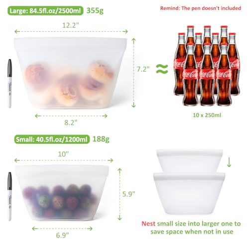 Silicone Bags for Food Storage (4 Count)