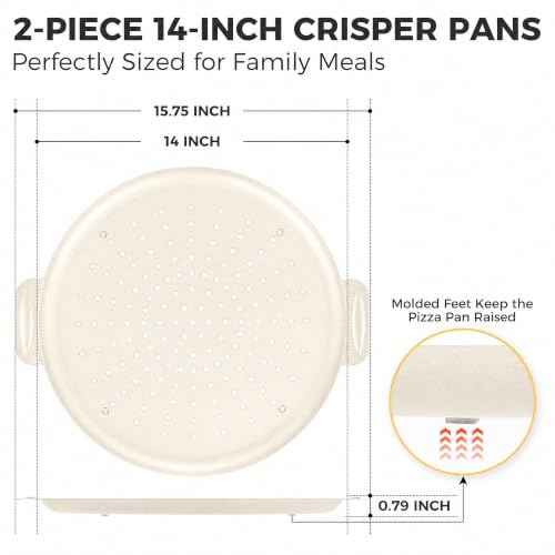 2 Pack Pizza Pan 14 Inch with Holes (2 Count)