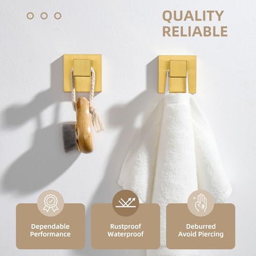 Bathroom Towel Hook Brushed Dark Gold (2 Count)