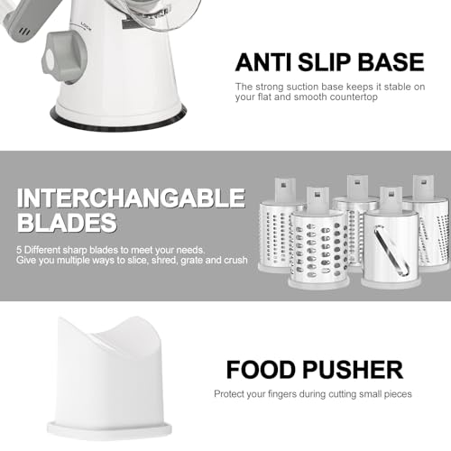 Rotary Cheese Grater Hand Crank Cheese Shredder for Fresh Cheese