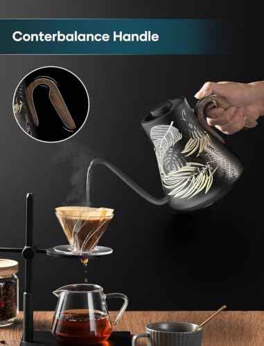 Gooseneck Electric Kettle with ±1℉ Temperature Control 0.9 Liter