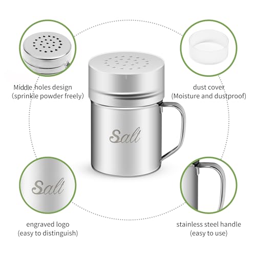 Stainless Steel Salt and Pepper Shakers Set (6 Ounce)