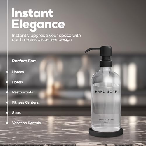 Glass Hand Soap Dispenser Bathroom Set by Brighter Barns