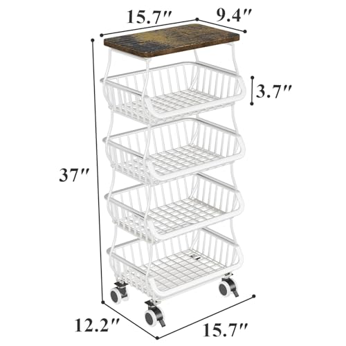 5 Tier Fruit and Vegetable Basket Stand for Kitchen