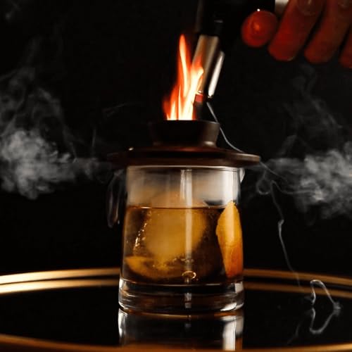 Premium Walnut Wood Cocktail Smoke with One 4 oz tin of Wood Chips. Great for Whiskey & Old Fashion. Coated in Safe Food Natural Beeswax