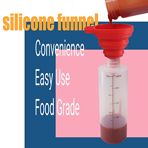 10 Pack 8 oz Graduated Plastic Squeeze Squirt Condiment Bottles