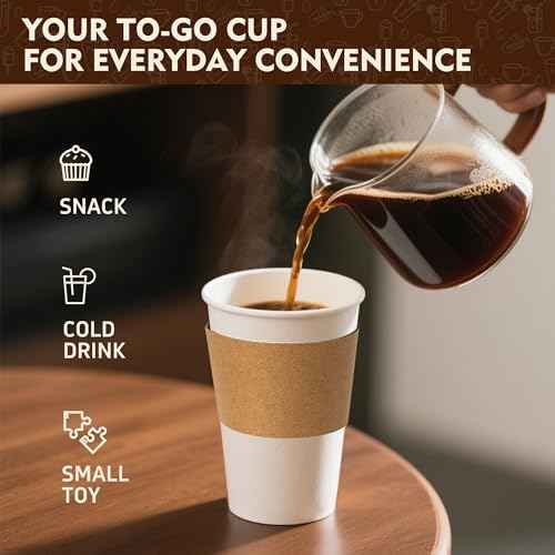 16 oz 500 Pack Disposable Coffee Cups with Lids & Sleeves (500 Count)