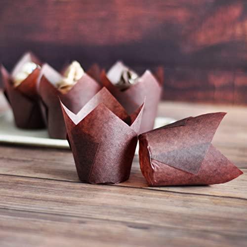 500 pcs Large size Brown Tulip Baking Cups 2 (500 Count)