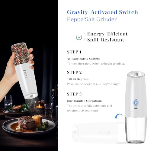 Rechargeable Salt Pepper Grinder Set (2 Count)
