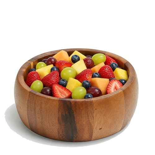 Woodard & Charles Acacia Wood Individual Salad & Snack Bowl