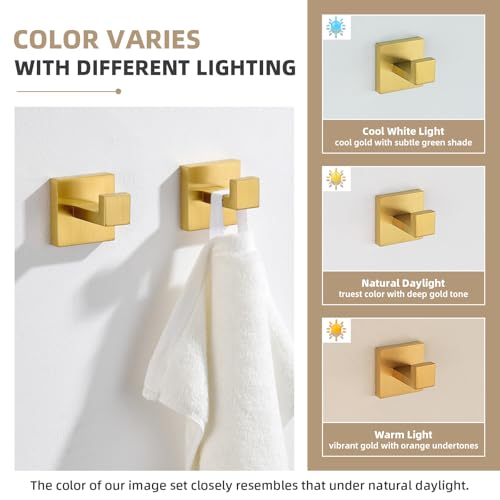 Bathroom Towel Hook Brushed Dark Gold (2 Count)