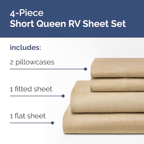 Short Queen Size 4 Piece Bed Sheet Set