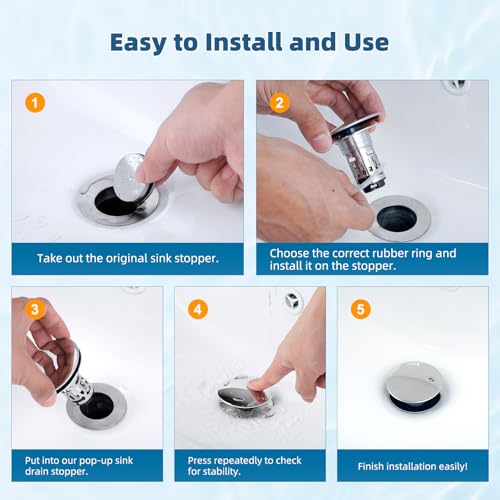 Upgraded 3 in 1 Bathroom Sink Drain Strainer