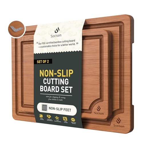 Bamboo Cutting Board Set Non Slip Feet Over Sink Day Gifts Best Mama Mommy Bonus Busy Mom Ever Christmas Xmas Birthday Law Step Stepmom Stepmother Who Have Everything Good Unique Useful Present (2 Count)