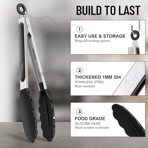 Silicone Serving Tongs for Cooking 9 (3 Count)