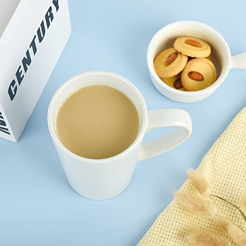 22oz white Super Large tall Ceramic Coffee Mugs Large Handles Set of 4 (4 Count)