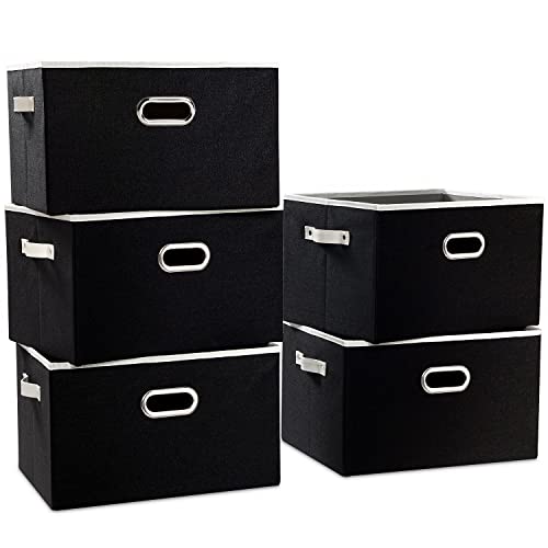 Larger Collapsible Storage Bins for Closet [5 (6 Count)