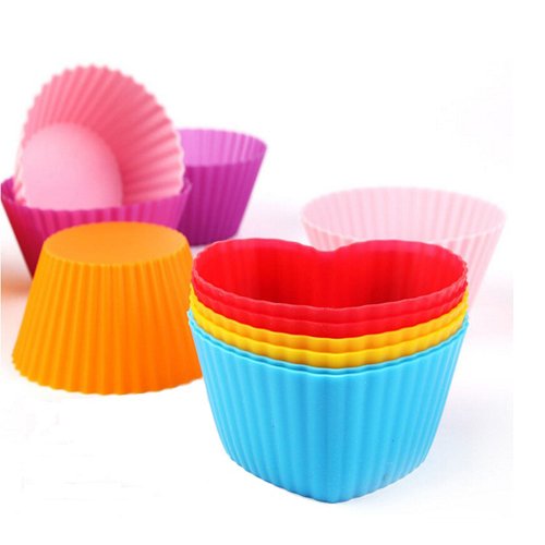 Silicone Baking Cups Muffin Cupcakes Liners Molds Sets in Storage Container Silicone Lunch Box Dividers Bento Box Accessories (28 Count)