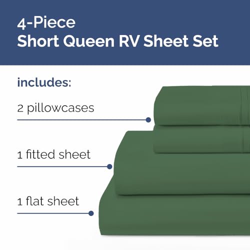 Short Queen Size 4 Piece Bed Sheet Set