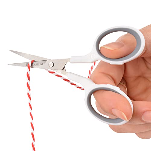 4" Embroidery Scissors with Curved Titanium