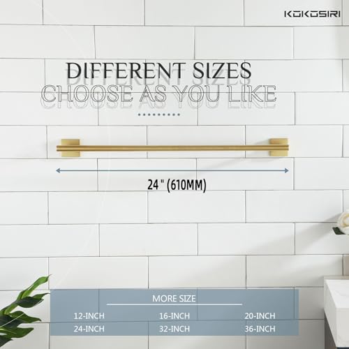 Bathroom Towel Bar Bath Towel Holders for Toilet Kitchen Cabinet Wall Mount 24 Inch Brushed Gold Stainless Steel B4005BG