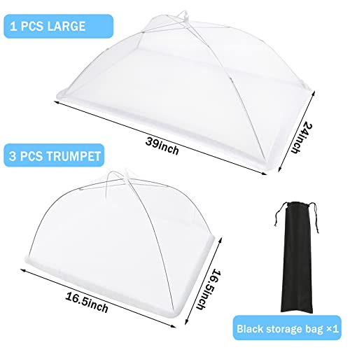 4 Pcs Extra Large Mesh Food Cover Tent Umbrella for Outside Parties