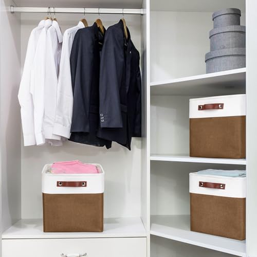 Collapsible Fabric Storage Cubes 11x11 Cube Storage Bins (4 Count)