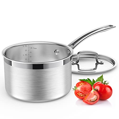 Tri Ply Stainless Steel Sauce Pan with Lid