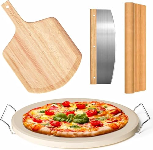 13 Pizza Stone for Oven and Grill with Pizza Peel (5 Count)