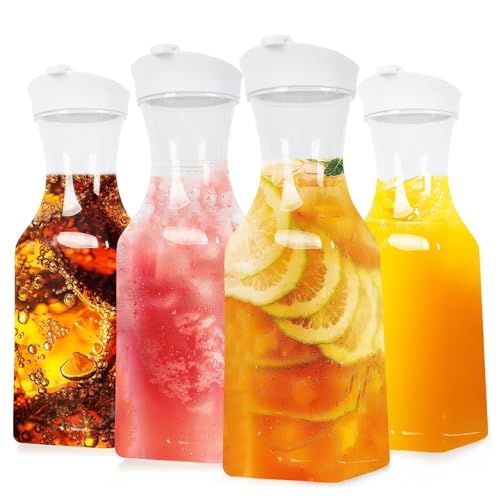 Set of 4 Plastic Carafe with Lid (4 Count)