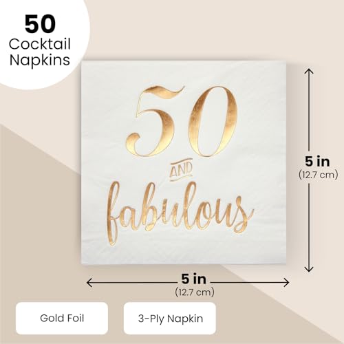 50th Birthday Napkins for Women (50 Count)
