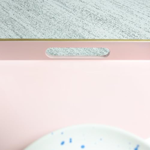 Pink Decorative Serving Tray with Handles