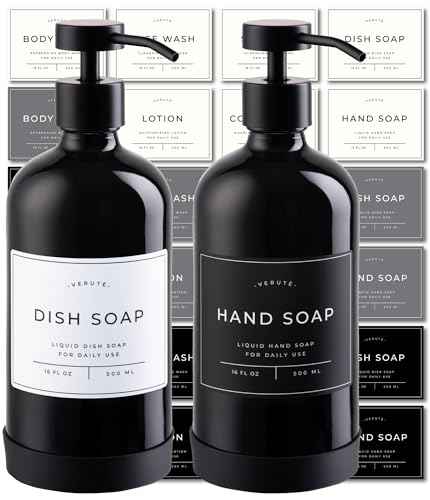 Hand and Dish Soap Dispenser for Kitchen and Bathroom (2 Count)