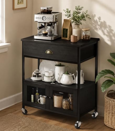 Coffee Bar Cart Cabinet
