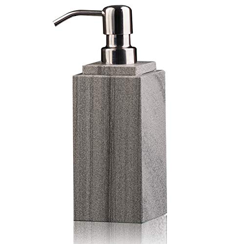 Hand Liquid&Lotion Soap Dispenser Pump Bottle Natural Marble for Kitchen Bathroom Countertop Laundry Room Holds Dish Soap Shampoo Laundry Liquid Shower Gel