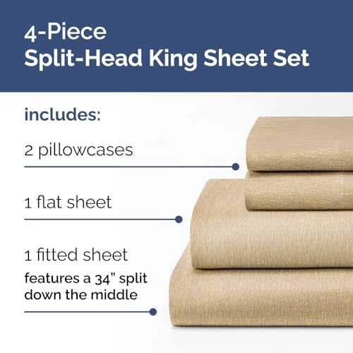 Flex Top Split Head King 4 Piece Sheet Set