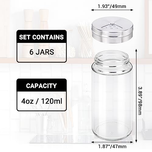 Spice Jars with Shaker Lids (6 Count)
